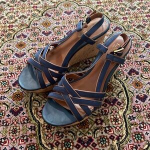 Blue and Brown Ralph Lauren Wedges